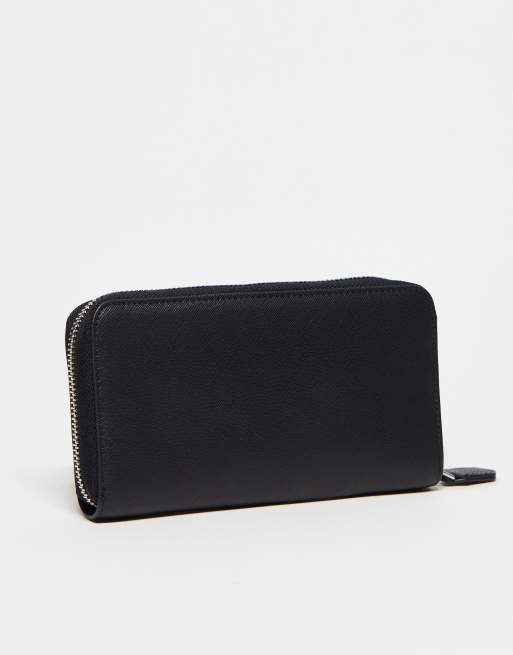 Round black shop leather purse