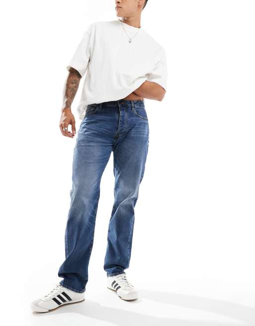 Armani Exchange – Legere Jeans in dunkler Vintage-Waschung mit geradem Schnitt