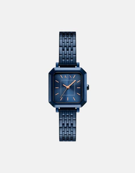 Armani Exchange - Leila - Montre à quartz pour femme en acier inoxydable, 3 aiguilles - Bleu - view 1