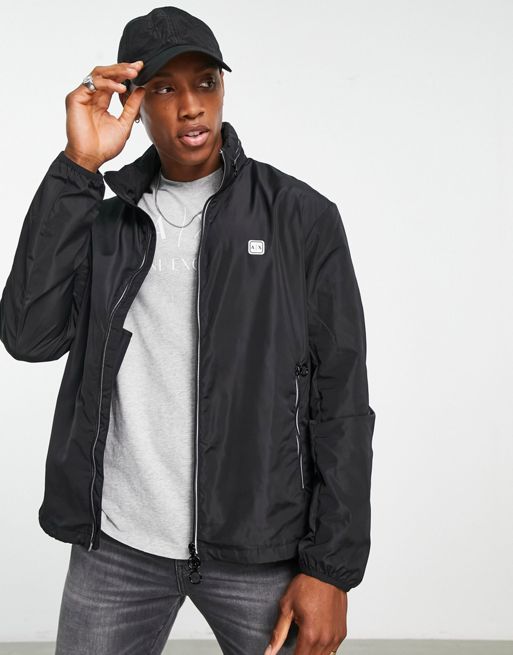 Armani Exchange lightweight small logo jacket in black | ASOS
