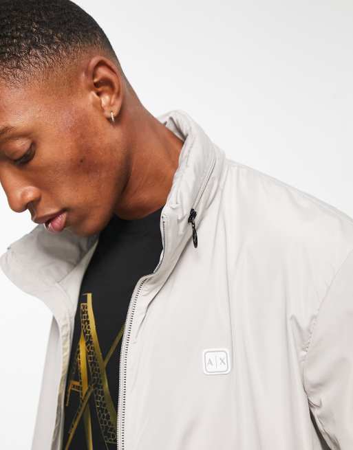 Armani Exchange lightweight small logo jacket in stone | ASOS