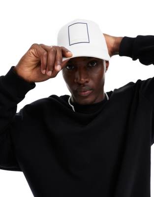 Armani Exchange Armani Exchange linear box logo baseball cap in off white