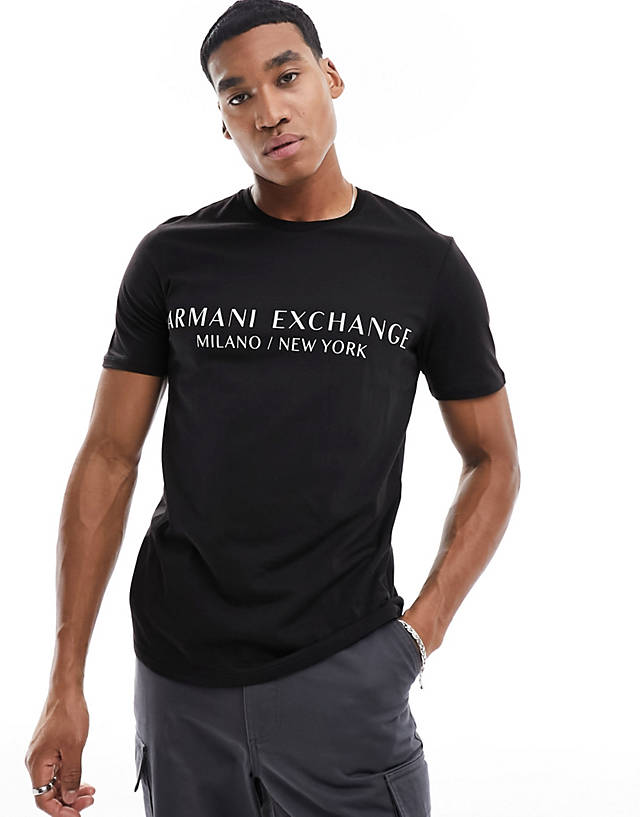 Armani Exchange - linear logo t-shirt in black