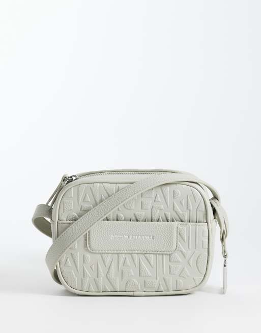 Armani Exchange - Liz - Borsa a tracolla color crema martellata