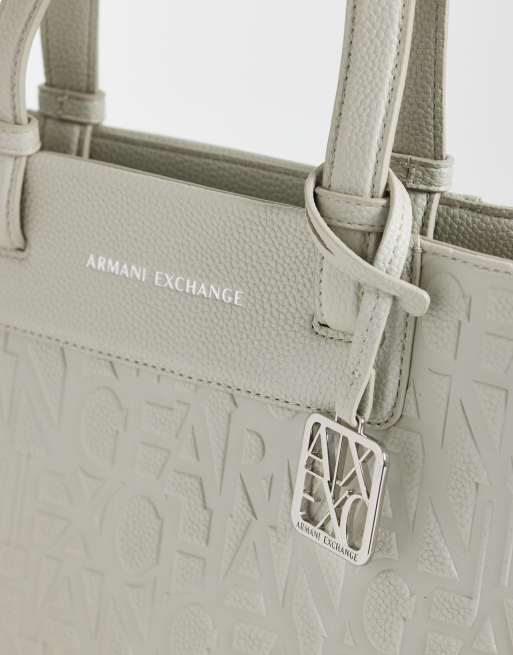 Armani Exchange – Liz – Gräddvit shoppingväska med kornig design, 3 av 4