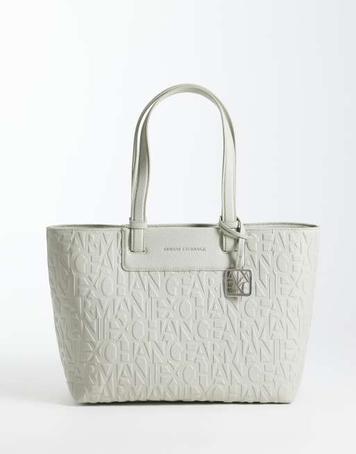 Armani Exchange - Liz - Maxi borsa color crema martellata