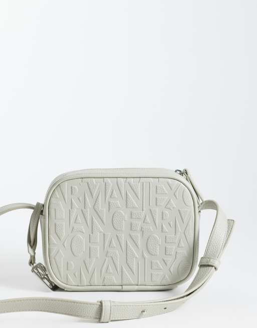 Armani Exchange Liz pebbled crossbody bag in cream, 4 of 4