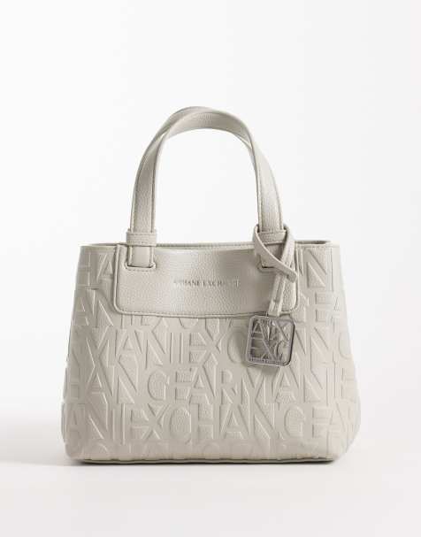 Armani Exchange Liz tote-taske i cream med præget struktur - view 1