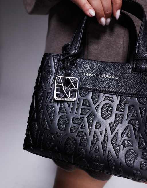 Armani Exchange – Liz – Tragetasche in Schwarz mit genarbter Struktur, 2 von 4