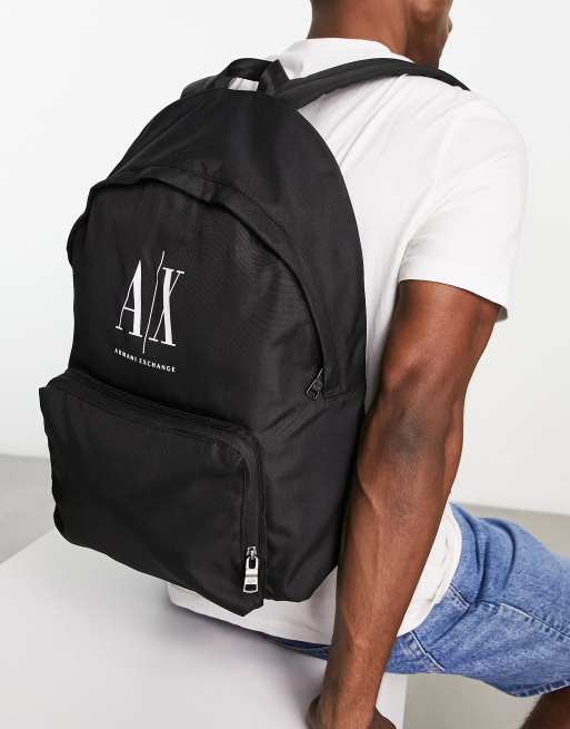 Armani Exchange logo backpack in black ASOS