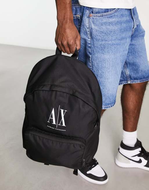 Armani Exchange logo backpack in black ASOS