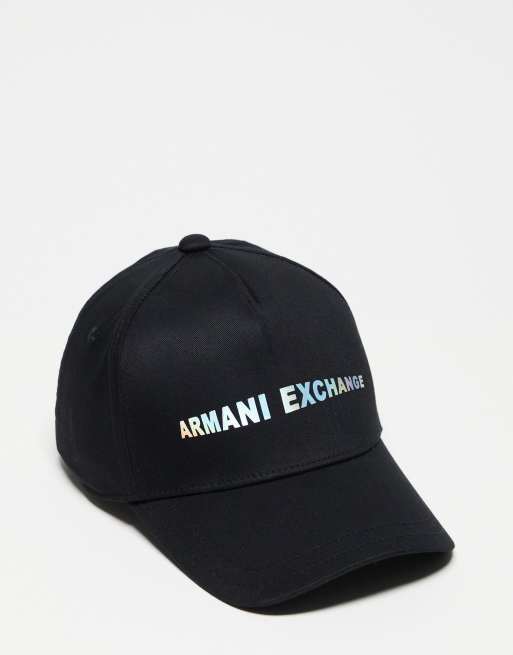 Armani Exchange logo baseball cap in black ASOS