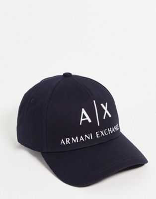 Armani Exchange logo baseball cap in navy