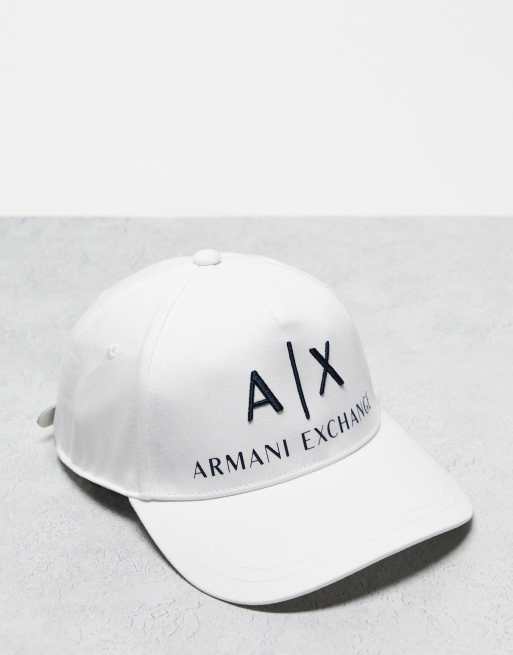 Armani Exchange logo baseball cap in white | ASOS