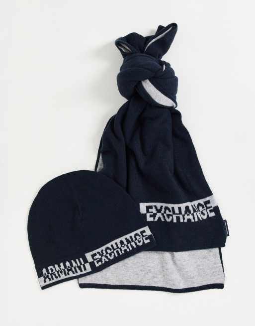 Armani scarf outlet and hat set