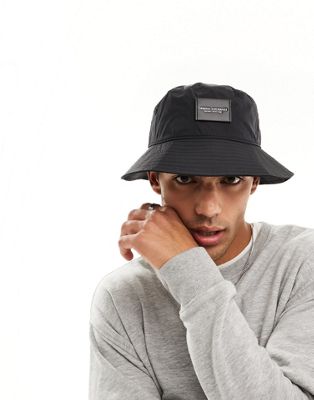 Armani Exchange logo bucket hat in black
