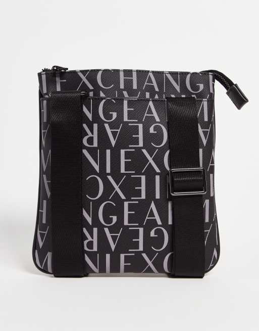 Armani Exchange logo crossbody bag in black