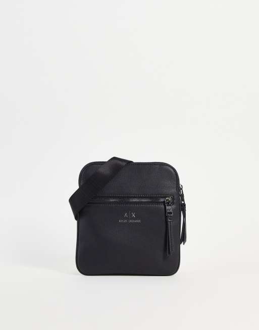 Armani Exchange logo crossbody bag in black