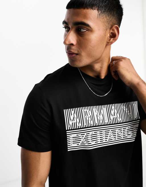 Armani Exchange logo graphics t shirt in black ASOS