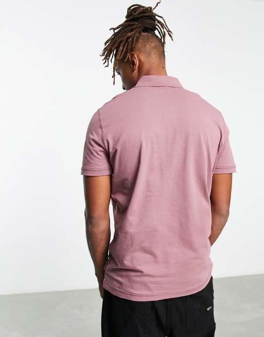 Armani Exchange logo polo shirt in pink | ASOS