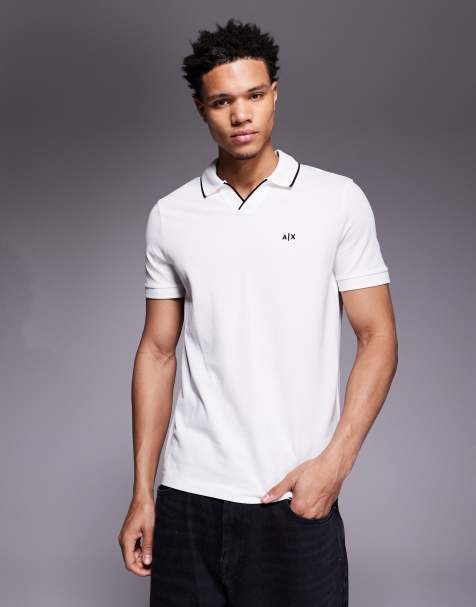 Armani Exchange logo poloskjorte i hvid - view 1