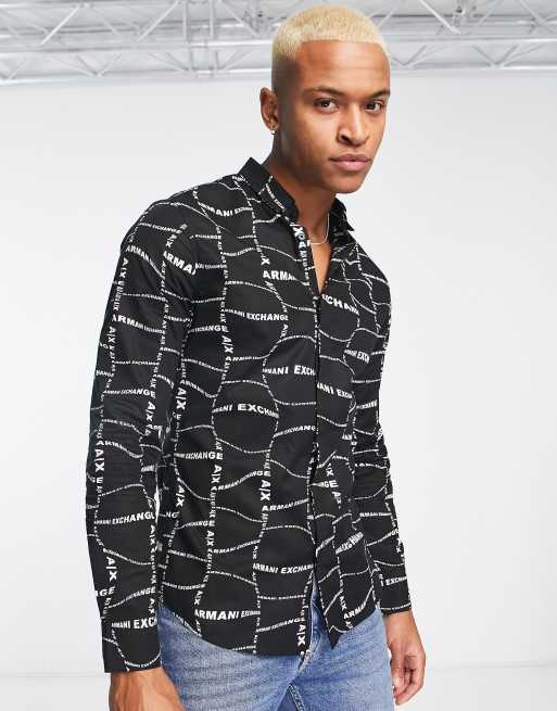 armani exchange printed shirt