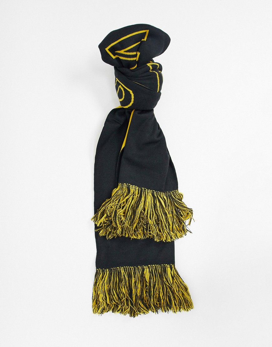 Armani Exchange logo scarf in black/yellow