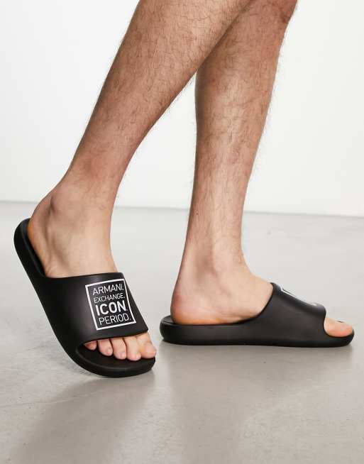 Armani Exchange logo slider in black