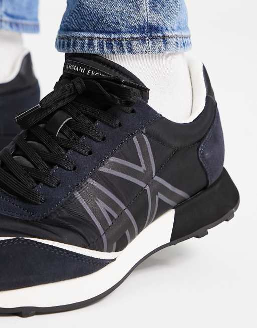 Armani Exchange logo sneakers in black ASOS