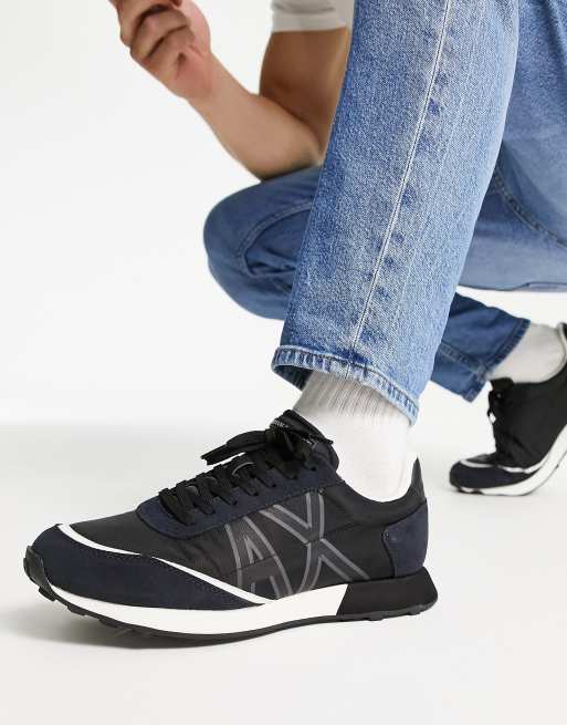 voorzichtig buste Rodeo Armani Exchange logo sneakers in black | ASOS