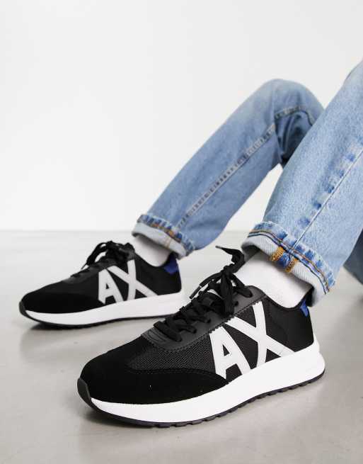 Armani Exchange logo sneakers in black ASOS