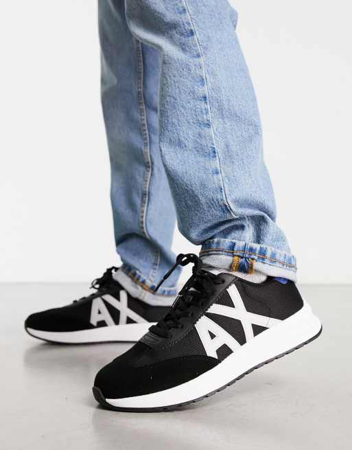 Armani Exchange logo sneakers in black | ASOS