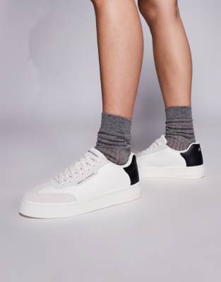 logo sneakers in off white and black