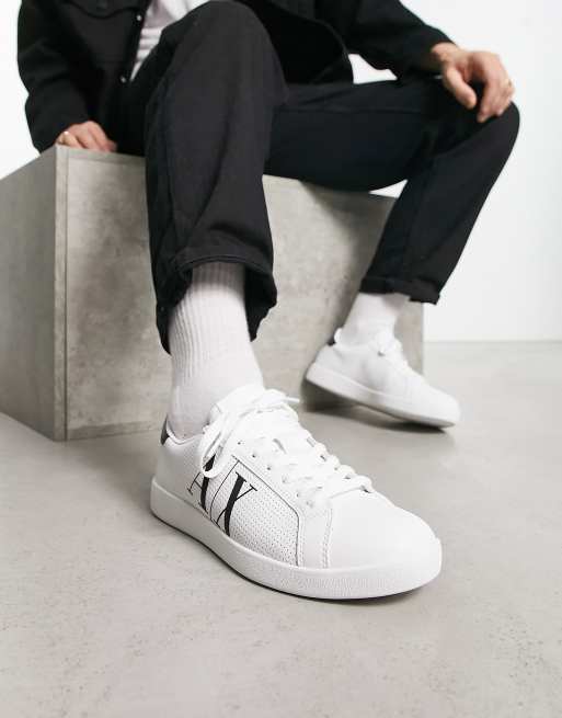 Armani Exchange logo sneakers in white ASOS