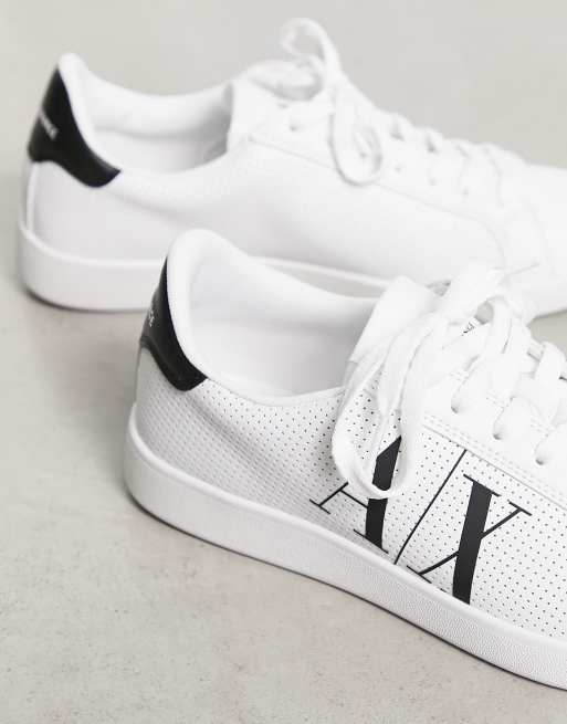 guide respekt Slagter Armani Exchange logo sneakers in white | ASOS