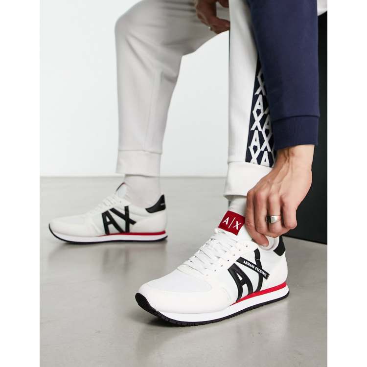 Armani Exchange logo sneakers in white ASOS