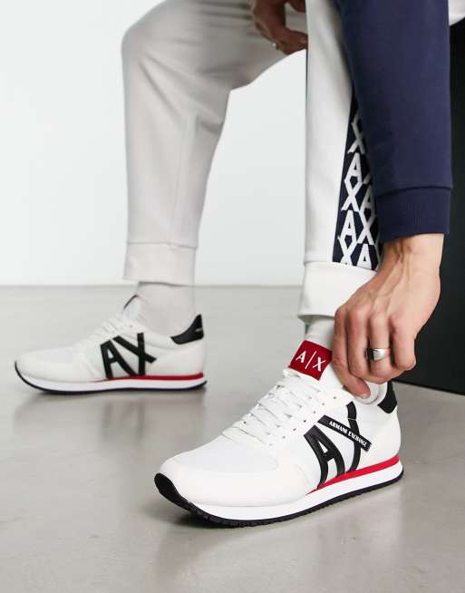 Armani Exchange logo sneakers in white ASOS