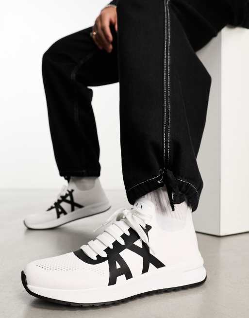 Armani Exchange logo sneakers in white ASOS