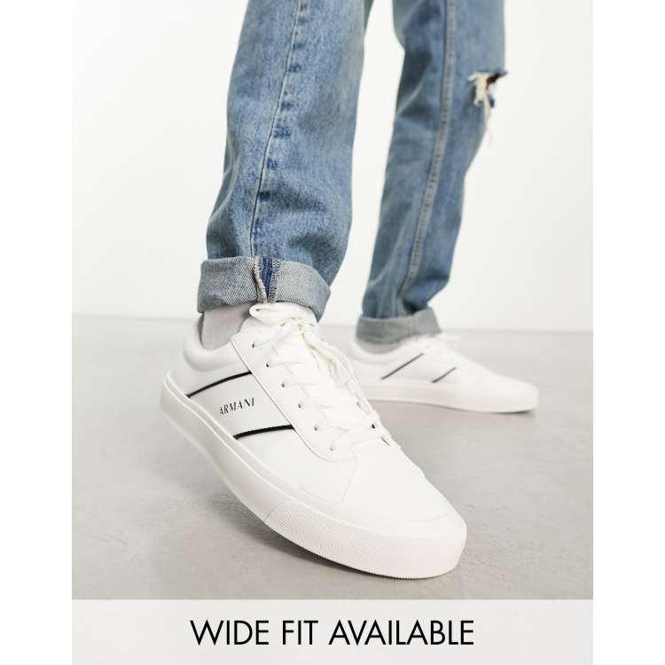 Armani Exchange logo sneakers in white ASOS