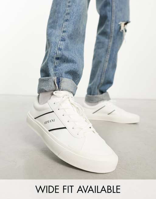 Armani Exchange logo sneakers in white ASOS