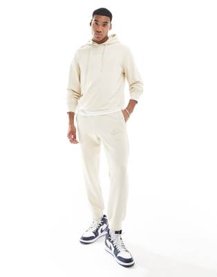 Armani Exchange logo sweat joggers in beige CO-ORD-Neutral