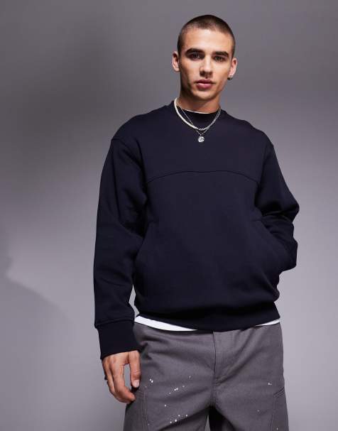 Armani Exchange logo sweatshirt in navy - view 1