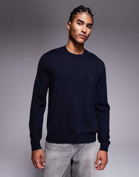 Armani Exchange logo sweatshirt in navy - view 1