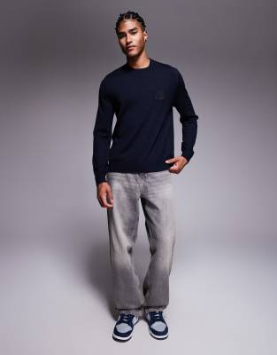 Armani Exchange Logo Sweatshirt In Blue