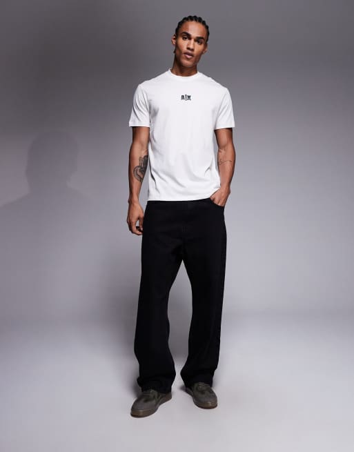 Armani Exchange logo t-shirt in cream, 2 of 5