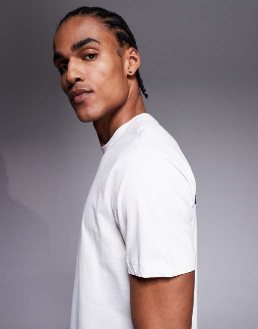 Armani Exchange logo t-shirt in cream, 4 of 5