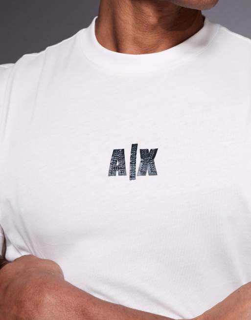 Armani Exchange logo t-shirt in cream, 5 of 5