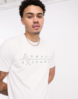 Armani Exchange logo t-shirt in white - ASOS Price Checker