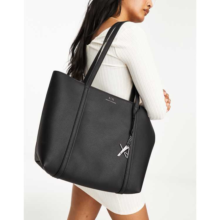 Armani Exchange logo tote bag in black ASOS