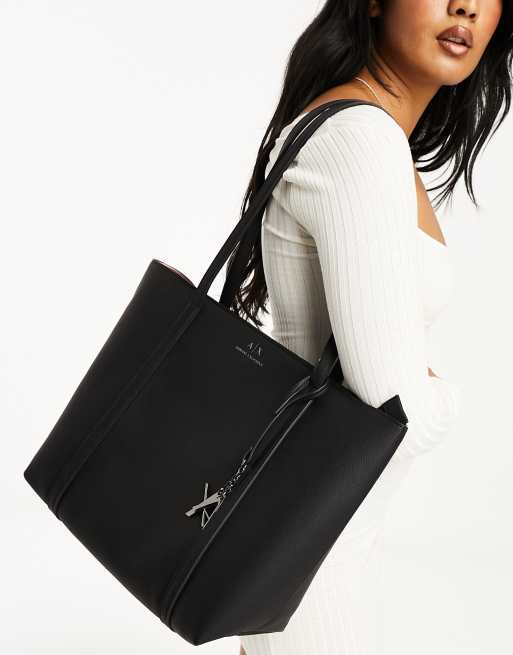 Armani Exchange logo tote bag in black ASOS